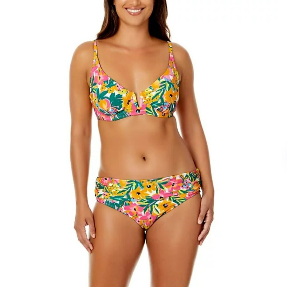 NWT Anne Cole Limited Edition Bikini Swim V-Wire Top and Convertible Bottoms